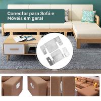 02 Pares Conector De Encaixe Para Móveis Compátivel Sofá Cabeceira Painel Galvanizado - Desk Design