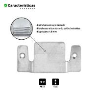 02 Pares Conector De Encaixe Para Móveis Compátivel Sofá Cabeceira Painel Galvanizado - Desk Design - 6