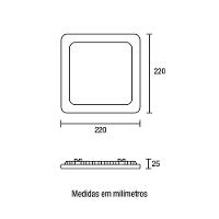 Painel Led Play Embutir Quadrado 18w Bivolt 6.500k - Branco - 2