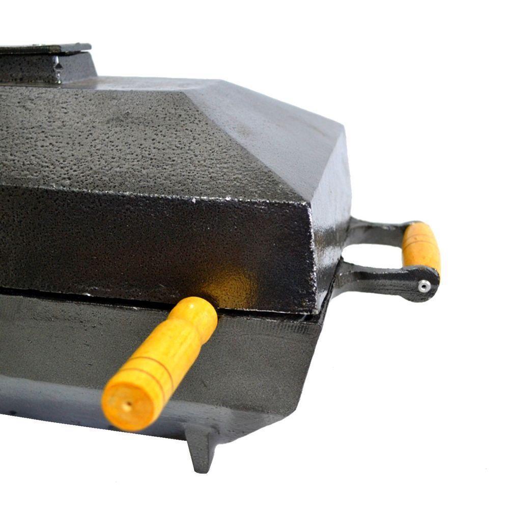 Churrasqueira Alumínio Fundido Craqueada Preta Bafo 40x25cm - 4