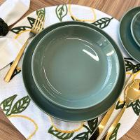 Lugar Americano Redondo Em Tecido Poli-linho Ricamo 40cm Auguri Casa Limone Branco - 5