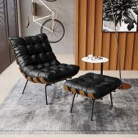 Kit 02 Puffs Costela Corano Base Metálica Preto Preto - 8