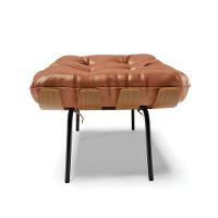 Kit 02 Puffs Costela Corano Base Metálica Preto Nozes - 6