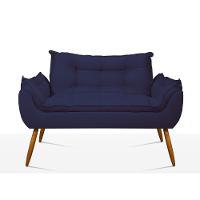 Kit Namoradeira Opala + 2 Poltronas Para Sala Balaqui Decor Azul Marinho - 5