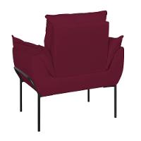 Kit 02 Poltronas Base Metal Preto Sala Quarto Balaqui Decor Marsala - 2