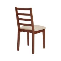 Kit 2 Cadeiras De Jantar Em Madeira Maciça Aline Estofado Linho Bege - Imbuia - Marrom - 3