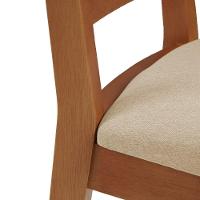 Kit 2 Cadeiras De Jantar Em Madeira Maciça Aline Estofado Linho Bege - Mel - Marrom - 4