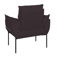 Kit 02 Poltronas Base Metal Preto Sala, Quarto Escritório Cinza