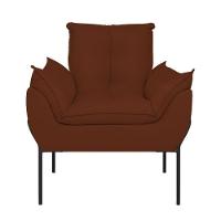 Poltrona Sofá Reforçada Base Metal Preta Amamentação Terracota - 5