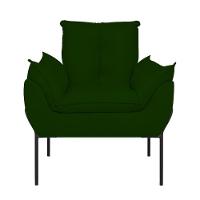 Poltrona Sofá Reforçada Base Metal Preta Amamentação Verde - 2