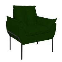 Poltrona Sofá Reforçada Base Metal Preta Amamentação Verde - 6