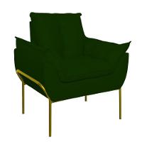 Poltrona Sofá Reforçada Base Metal Dourada Amamentação Verde - 2