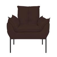 Poltrona Sofá Reforçada Base Metal Preta Amamentação Marrom - 5