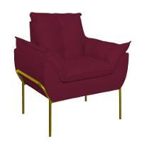 Poltrona Sofá Reforçada Base Metal Dourada Amamentação Marsala - 3