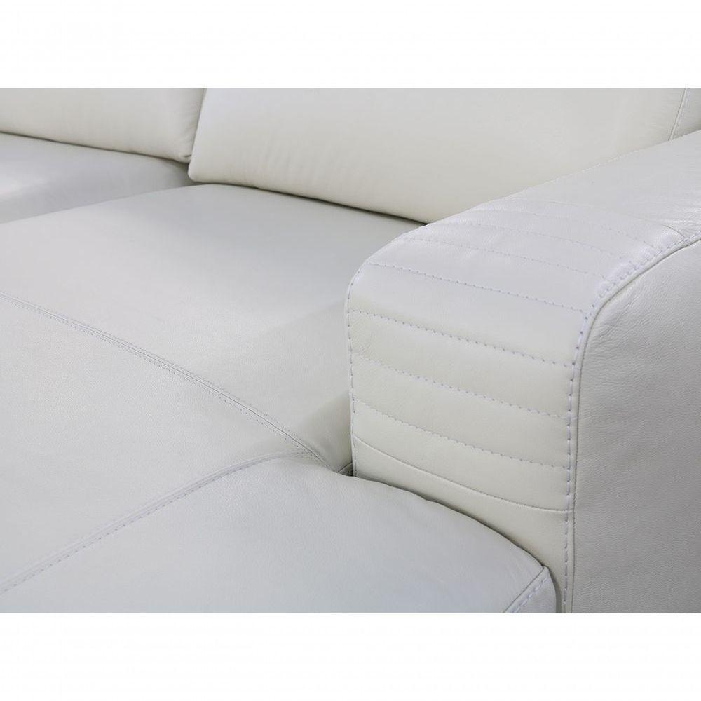 Sofá De Couro N.y. 6 Lugares Off White 3,88 M - Mempra - 3