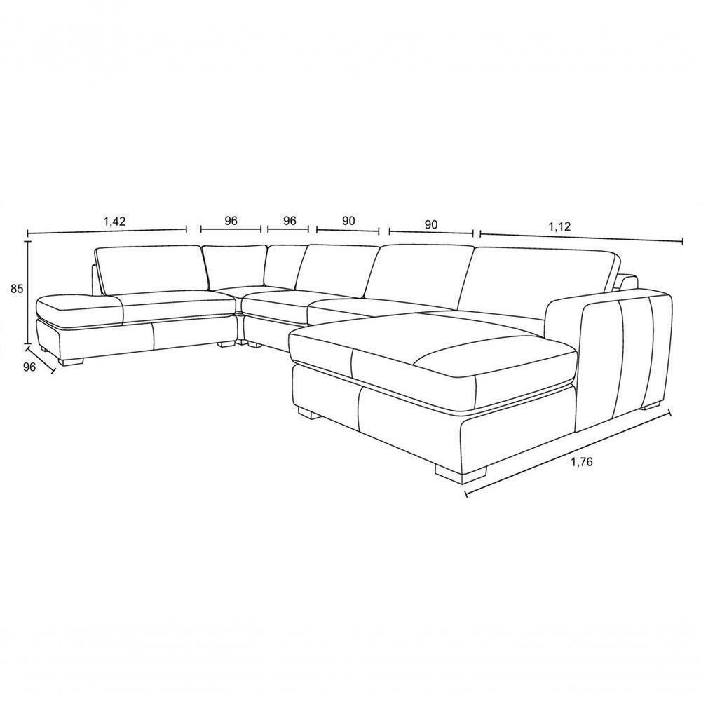 Sofá De Couro N.y. 6 Lugares Off White 3,88 M - Mempra - 4