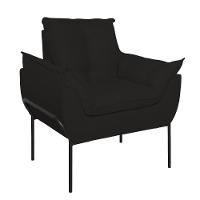 Poltrona Sofá Reforçada Base Metal Preta Amamentação Preto