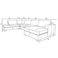 Sofá De Couro N.y. 6 Lugares Light Blue 3,58 M - Mempra - 4