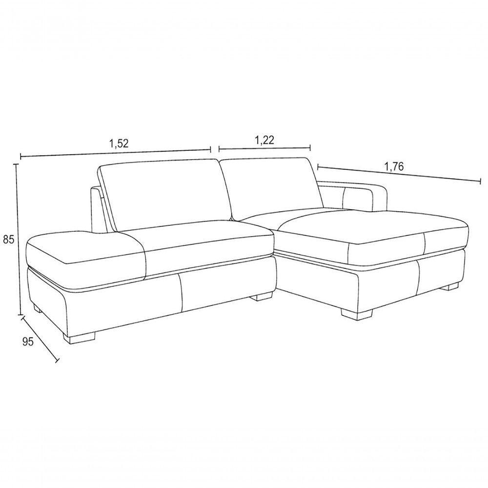 Sofá De Couro Com Chaise N.y. 3 Lugares Off White 2,74 M - Mempra - 5