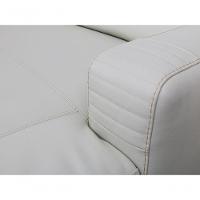 Sofá De Couro Com Chaise N.y. 3 Lugares Off White 2,74 M - Mempra