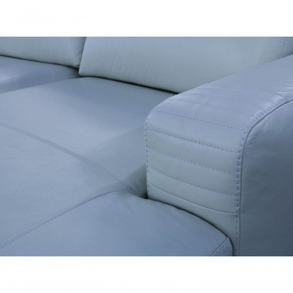 Sofá De Couro N.y. 6 Lugares Light Blue 3,88 M - Mempra - 3