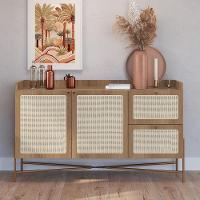 Balcão Aparador Buffet 2 Portas Pé Metal Arlo A10 Hanover/dourado - Mpozenato - 2