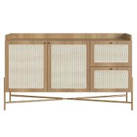 Balcão Aparador Buffet 2 Portas Pé Metal Arlo A10 Hanover/dourado - Mpozenato - 6