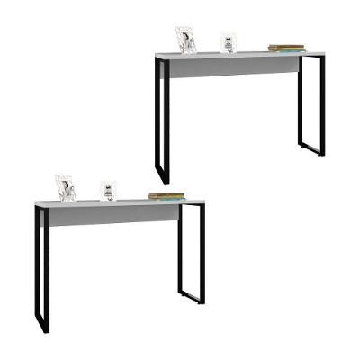 Kit 2 Aparadores Pés Metálicos Studio Industrial M18 Branco - Mpozenato