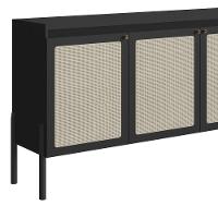 Balcão Aparador Buffet 3 Portas Pés Madeira Arlo A10 Nero/preto - Mpozenato - 8