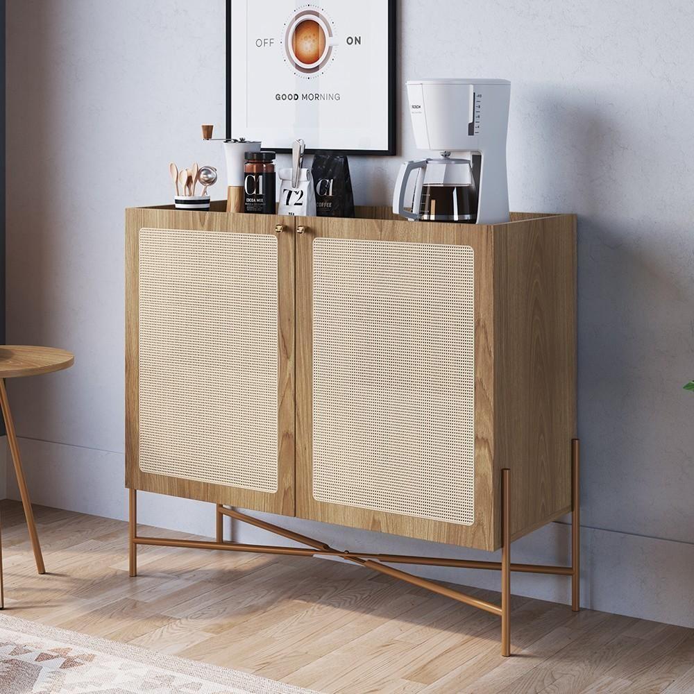 Balcão Aparador Buffet Cantinho Do Café Pé Metal Arlo A10 Hanover/dourado - Mpozenato - 2