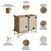 Balcão Aparador Buffet Cantinho Do Café Pé Metal Arlo A10 Hanover/dourado - Mpozenato - 3