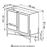 Balcão Aparador Buffet Cantinho Do Café Pé Metal Arlo A10 Hanover/dourado - Mpozenato