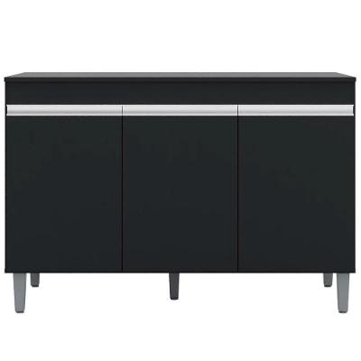 Aparador Para Sala De Estar 120cm Pés Metálicos Dinâmico Hanover/preto - Artesano