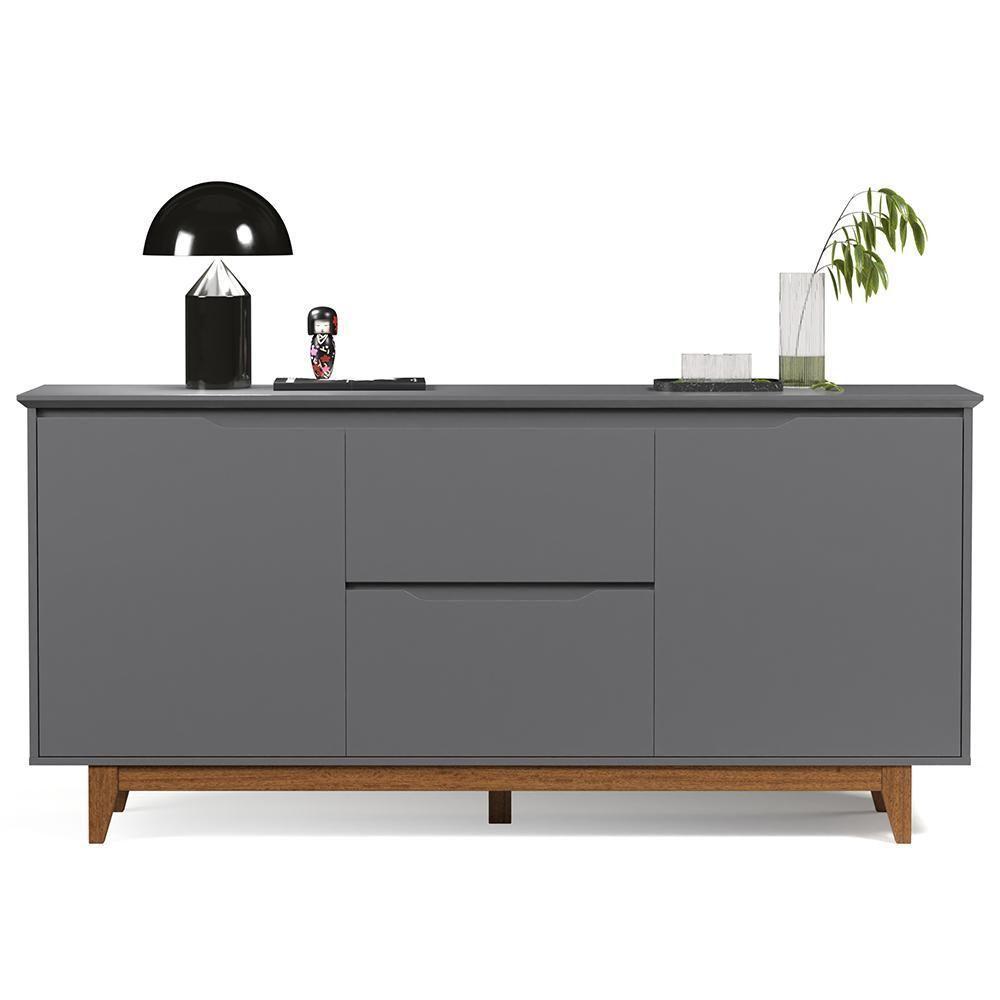 Buffet Aparador Para Sala De Jantar 163cm Flow Cinza - Ej Móveis - 1