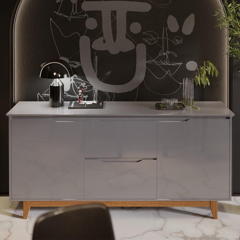 Buffet Aparador Para Sala De Jantar 163cm Flow Cinza - Ej Móveis - 9