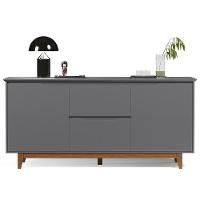 Buffet Aparador Para Sala De Jantar 163cm Flow Cinza - Ej Móveis - 1