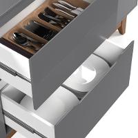 Buffet Aparador Para Sala De Jantar 163cm Flow Cinza - Ej Móveis - 6