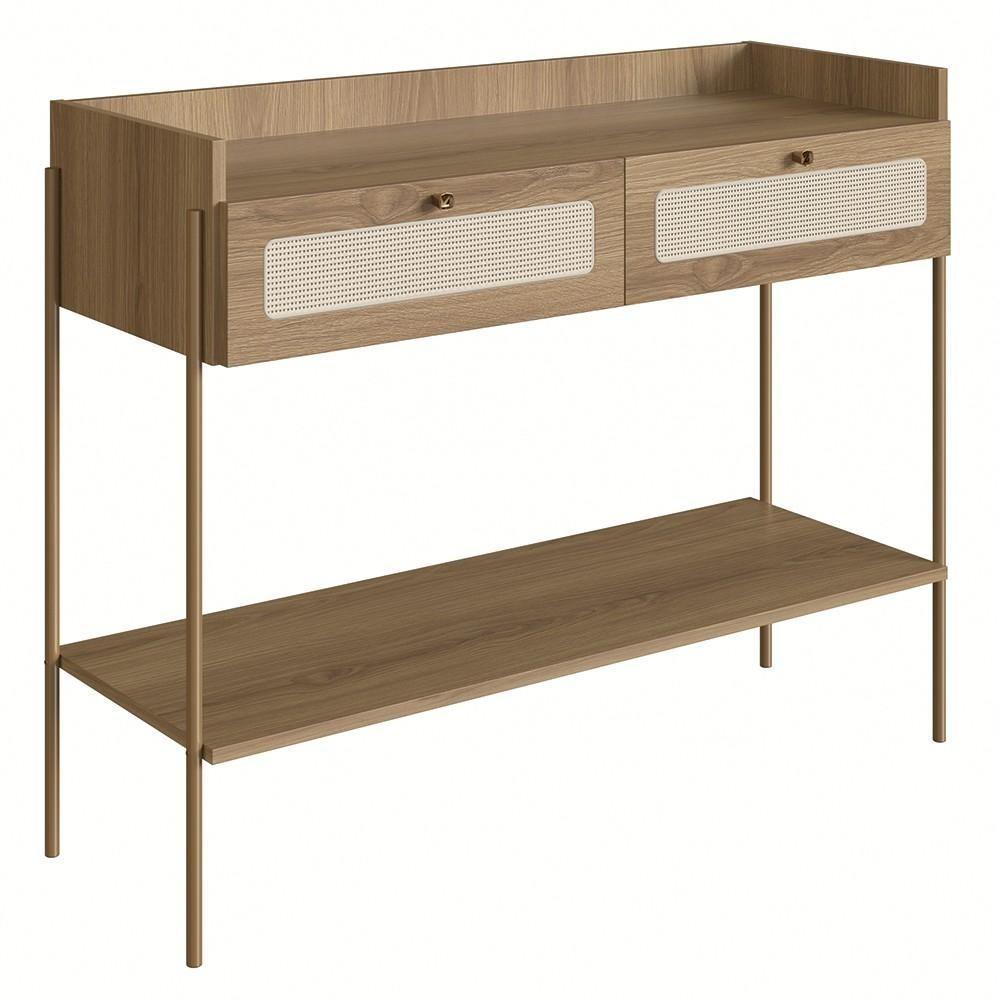 Aparador Para Sala 2 Gavetas Pé Metal Arlo A10 Hanover/dourado - Mpozenato - 1