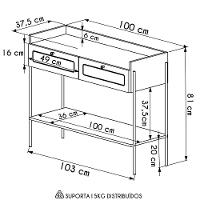 Aparador Para Sala 2 Gavetas Pé Metal Arlo A10 Hanover/dourado - Mpozenato