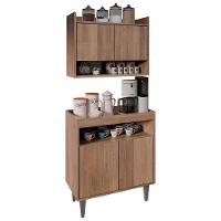 Armário Aéreo Ceci E Balcão Aparador Buffet Lice M24 Freijó - Mpozenato - 1