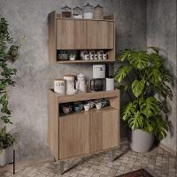 Armário Aéreo Ceci E Balcão Aparador Buffet Lice M24 Freijó - Mpozenato - 2