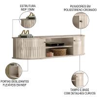 Rack Bancada Para Tv 60 Pol Suspenso 136cm Helena M01 Calacata/off White - Mpozenato - 3