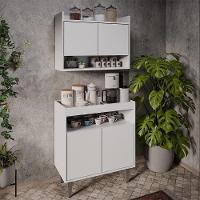 Armário Aéreo Ceci E Balcão Aparador Buffet Lice M24 Branco - Mpozenato - 2