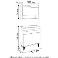 Armário Aéreo Ceci E Balcão Aparador Buffet Lice M24 Branco - Mpozenato