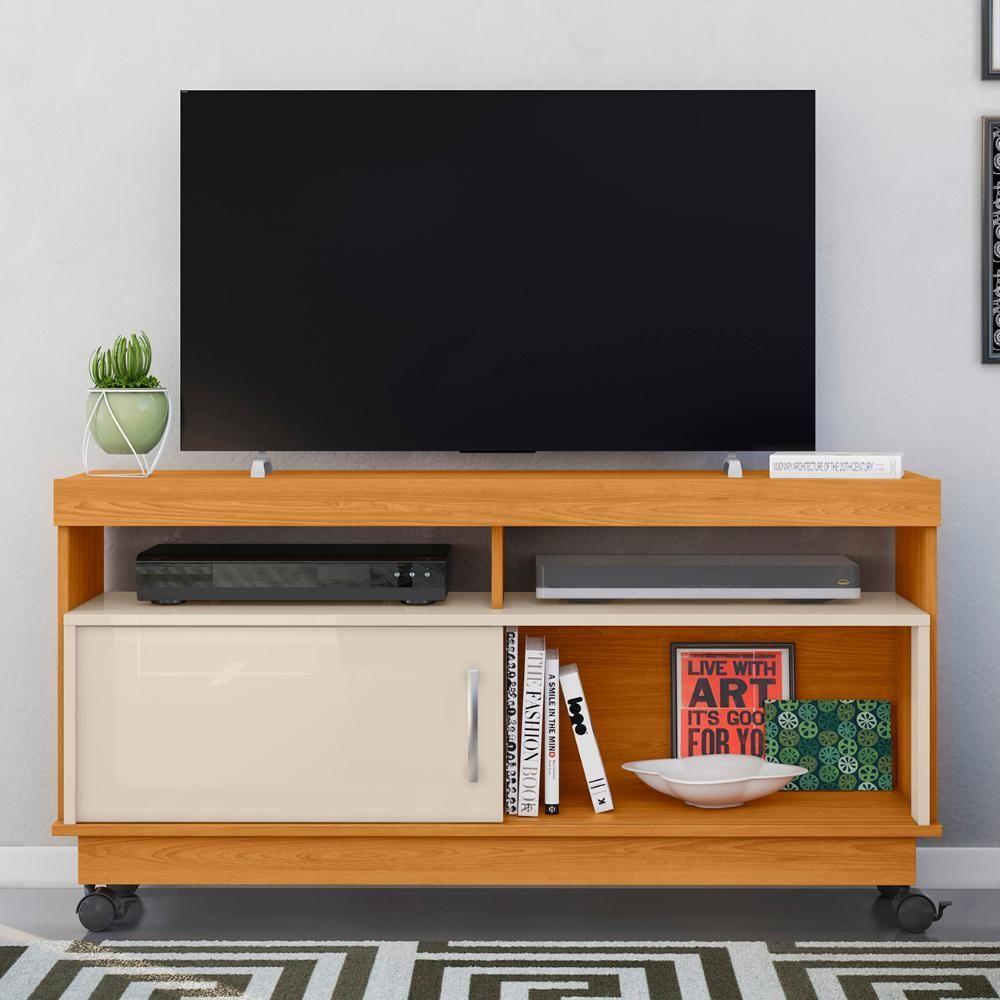 Rack Bancada De Tv 50 Pol 121cm Rute Z10 Off/cinamomo - Mpozenato - 2