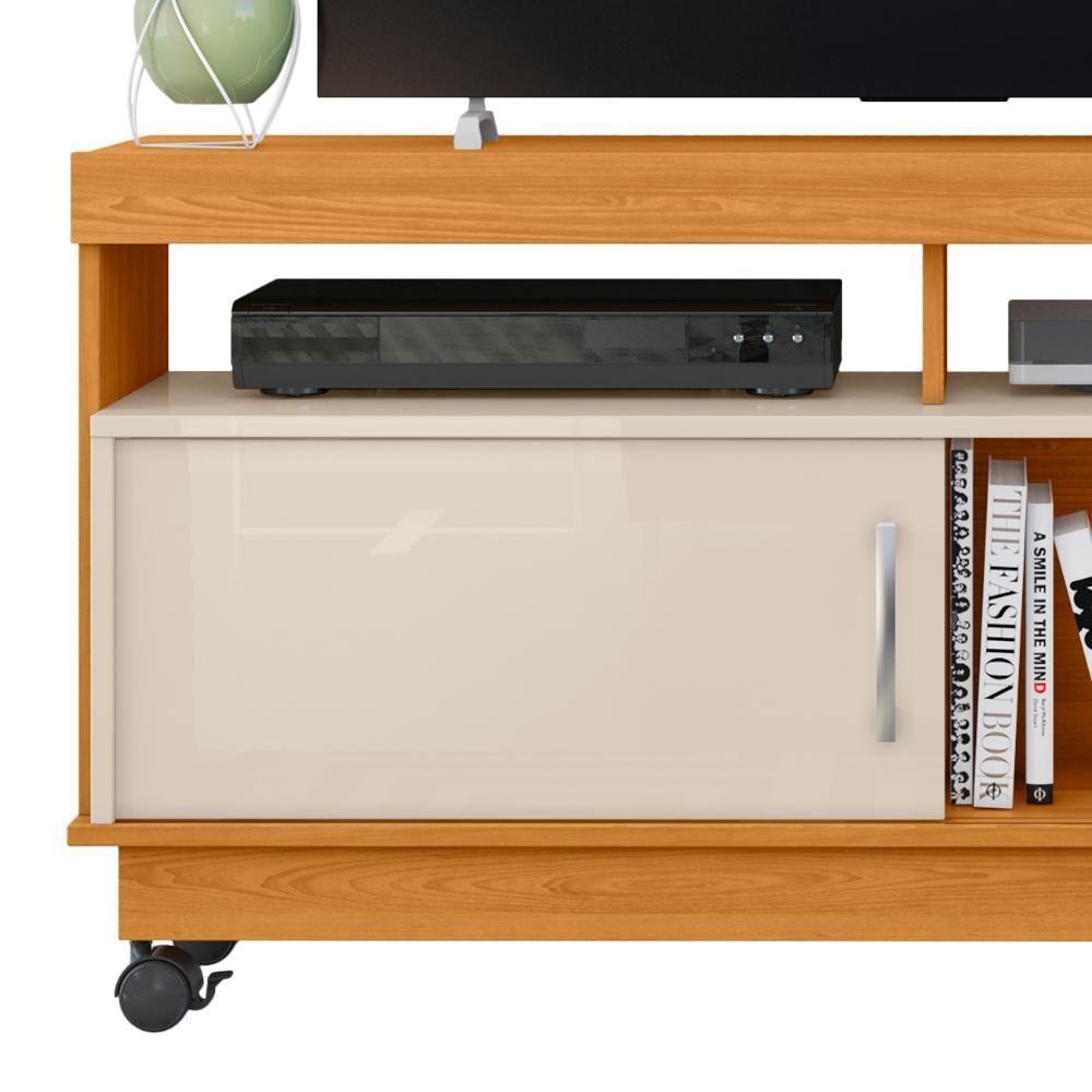 Rack Bancada De Tv 50 Pol 121cm Rute Z10 Off/cinamomo - Mpozenato - 5