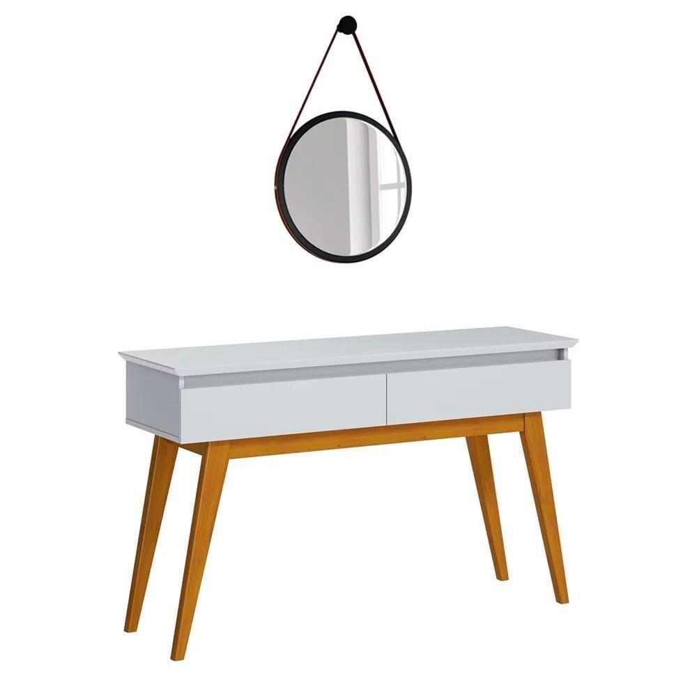 Aparador Classic Com Espelho Adnet Hi01 Branco Acetinado - Mpozenato - 1