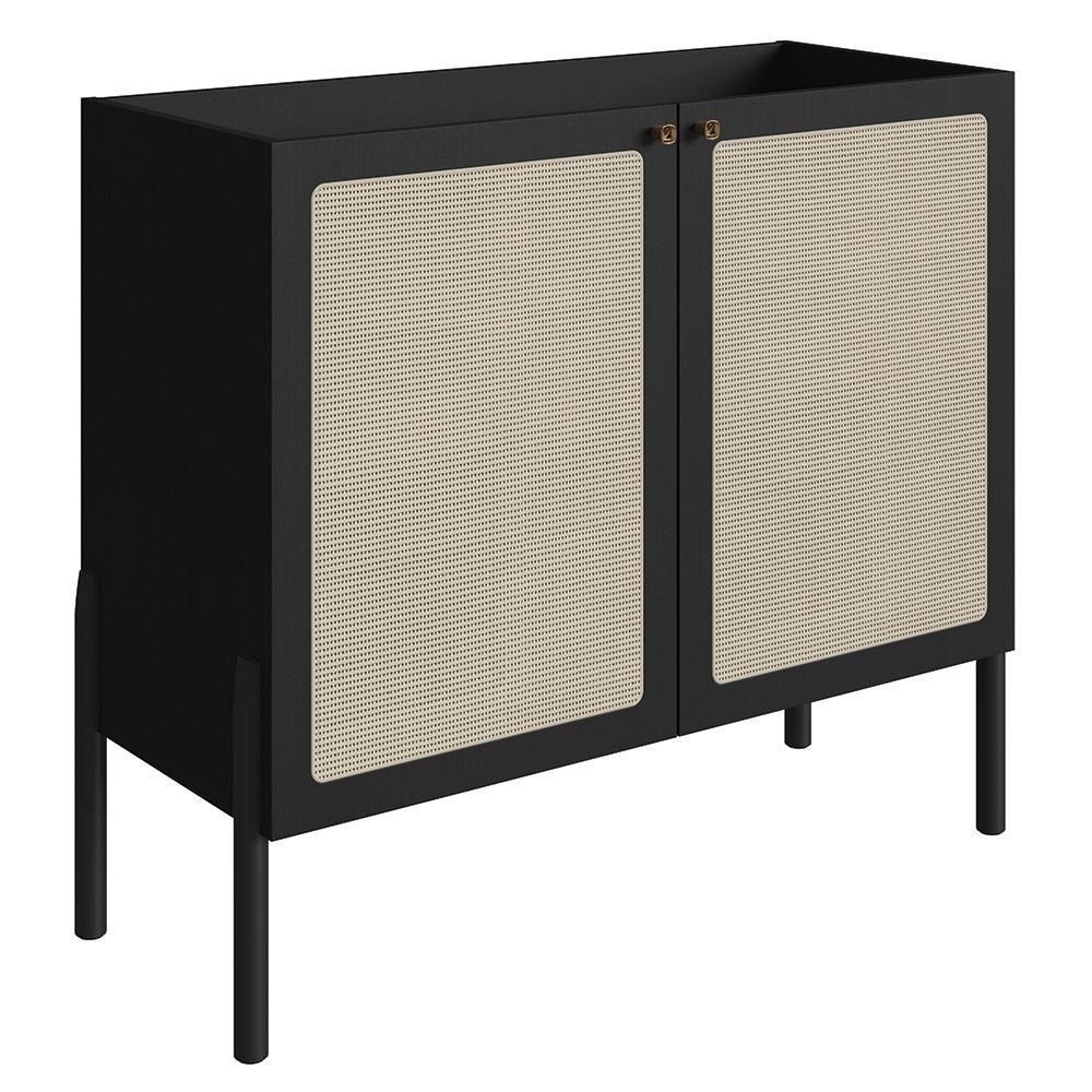 Balcão Aparador Buffet Cantinho Do Café Pés Madeira Arlo A10 Nero/preto - Mpozenato - 1