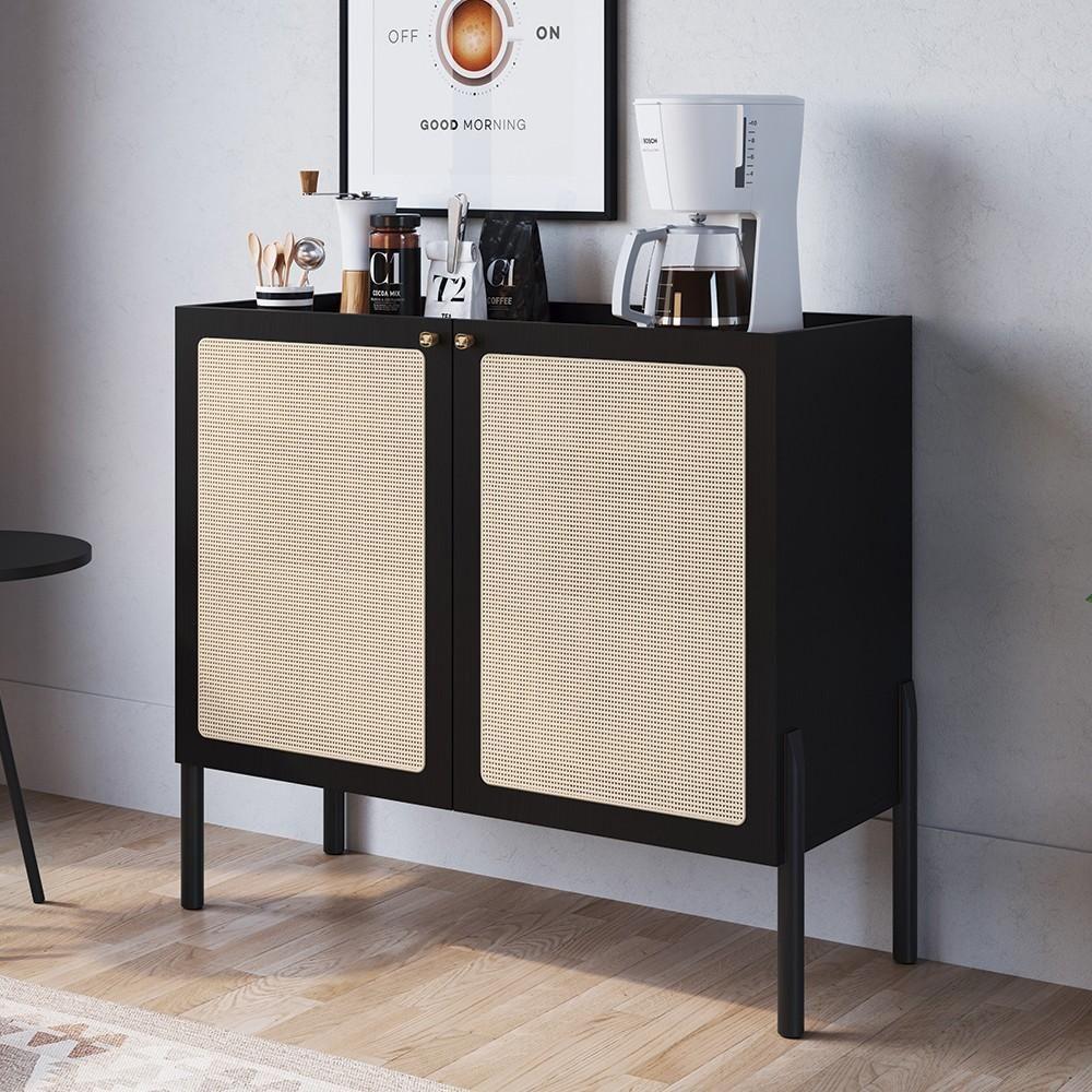 Balcão Aparador Buffet Cantinho Do Café Pés Madeira Arlo A10 Nero/preto - Mpozenato - 2