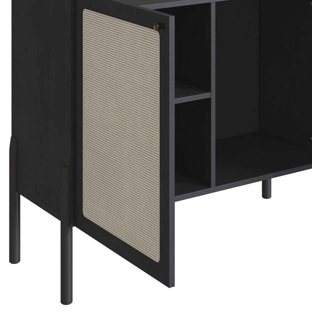 Balcão Aparador Buffet Cantinho Do Café Pés Madeira Arlo A10 Nero/preto - Mpozenato - 7